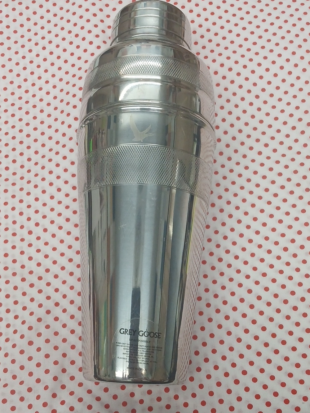 Grey Goose Branded Silver Stainless Cocktail Shaker